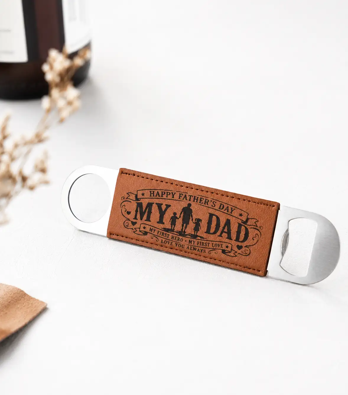 Father's Day Leather Bottle Opener