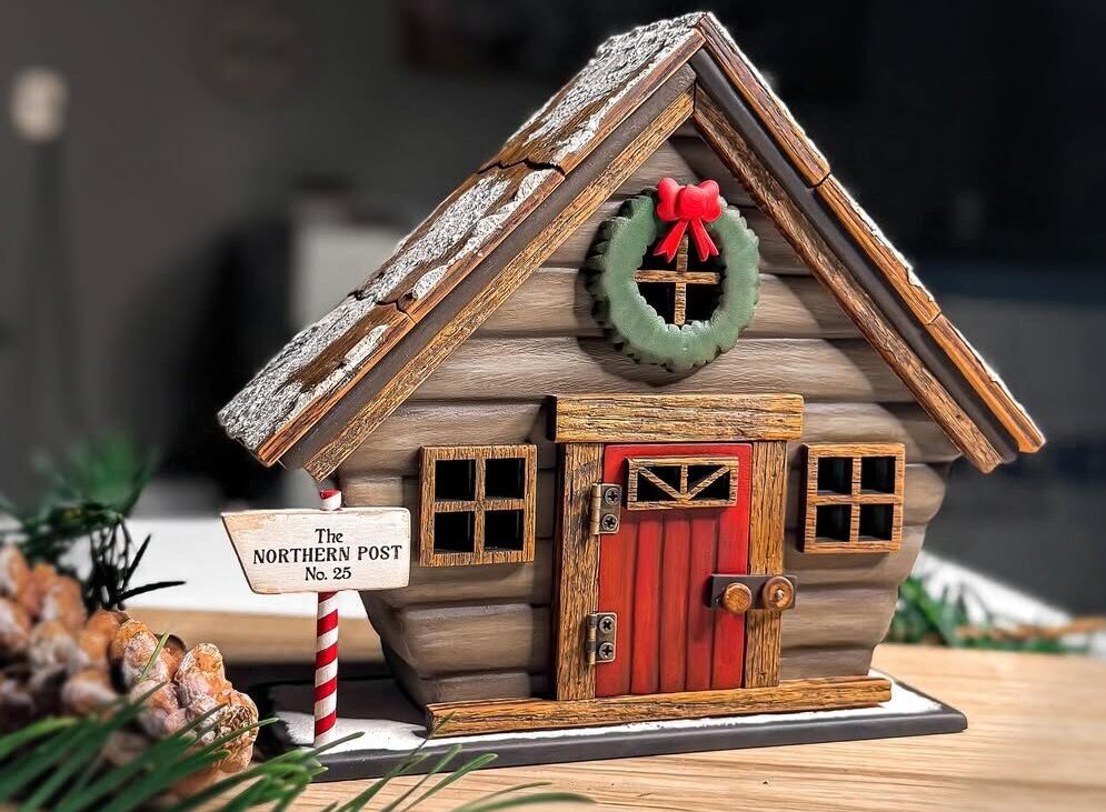Laser cut wooden Christmas house