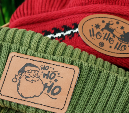 Laser marked personalized Christmas hats