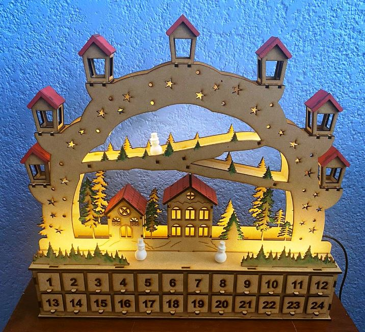 Laser cut advent calendar