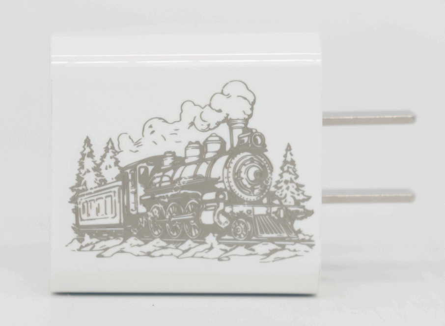UV laser engraved PC charger