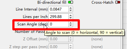 Set the scan angle when needed to maintain consistent laser motion Set the scan angle when needed to maintain consistent laser motion