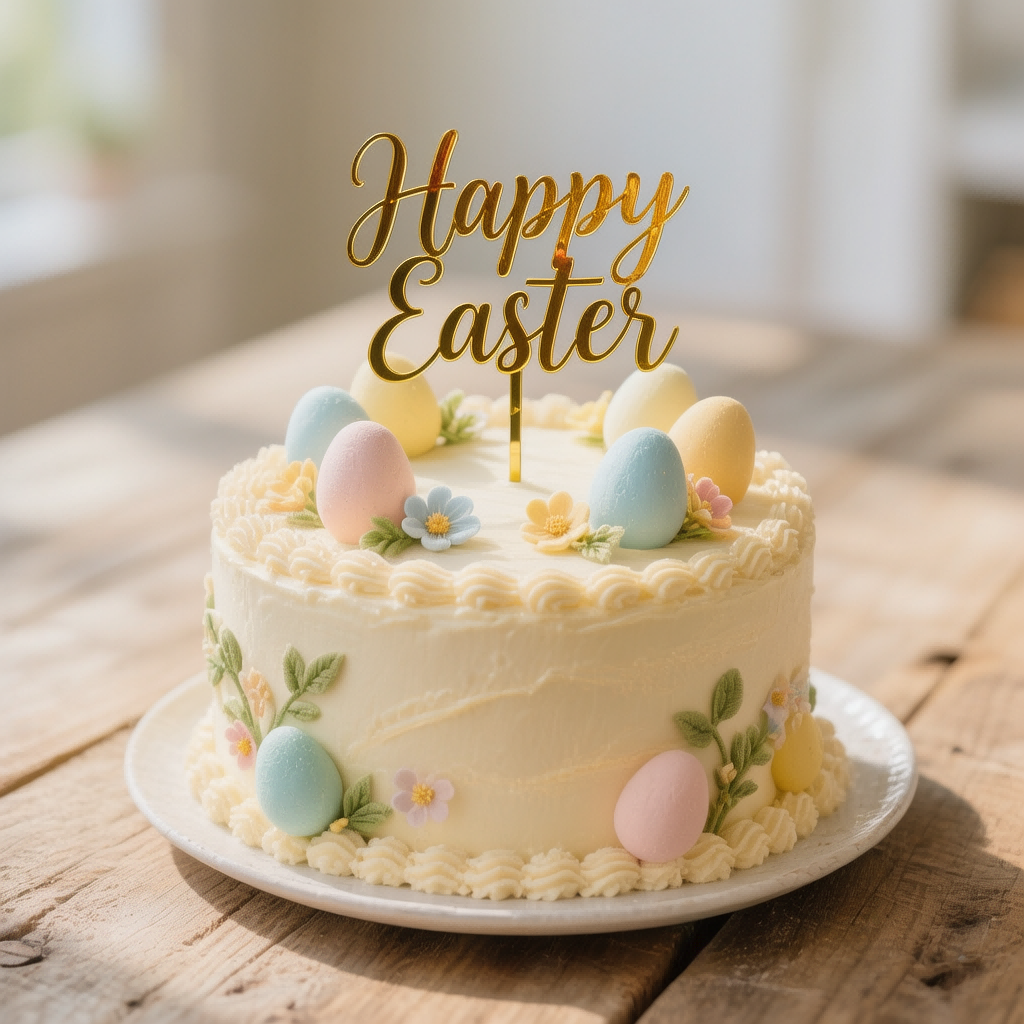 Laser cut easter cake topper