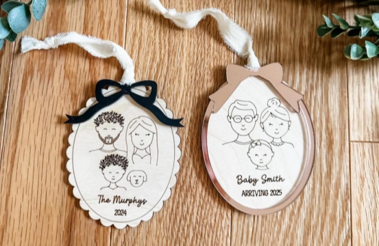 Laser engraved personalized decoration