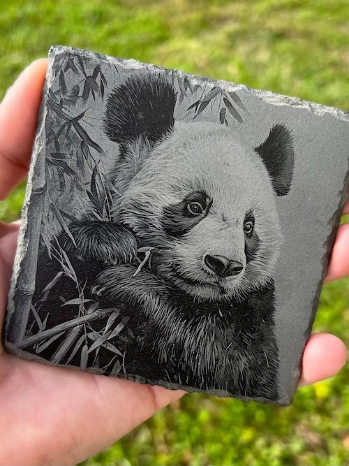 laser engraved slate with fine details