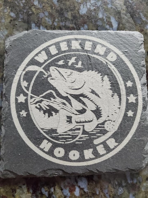 laser engraved slate coaster