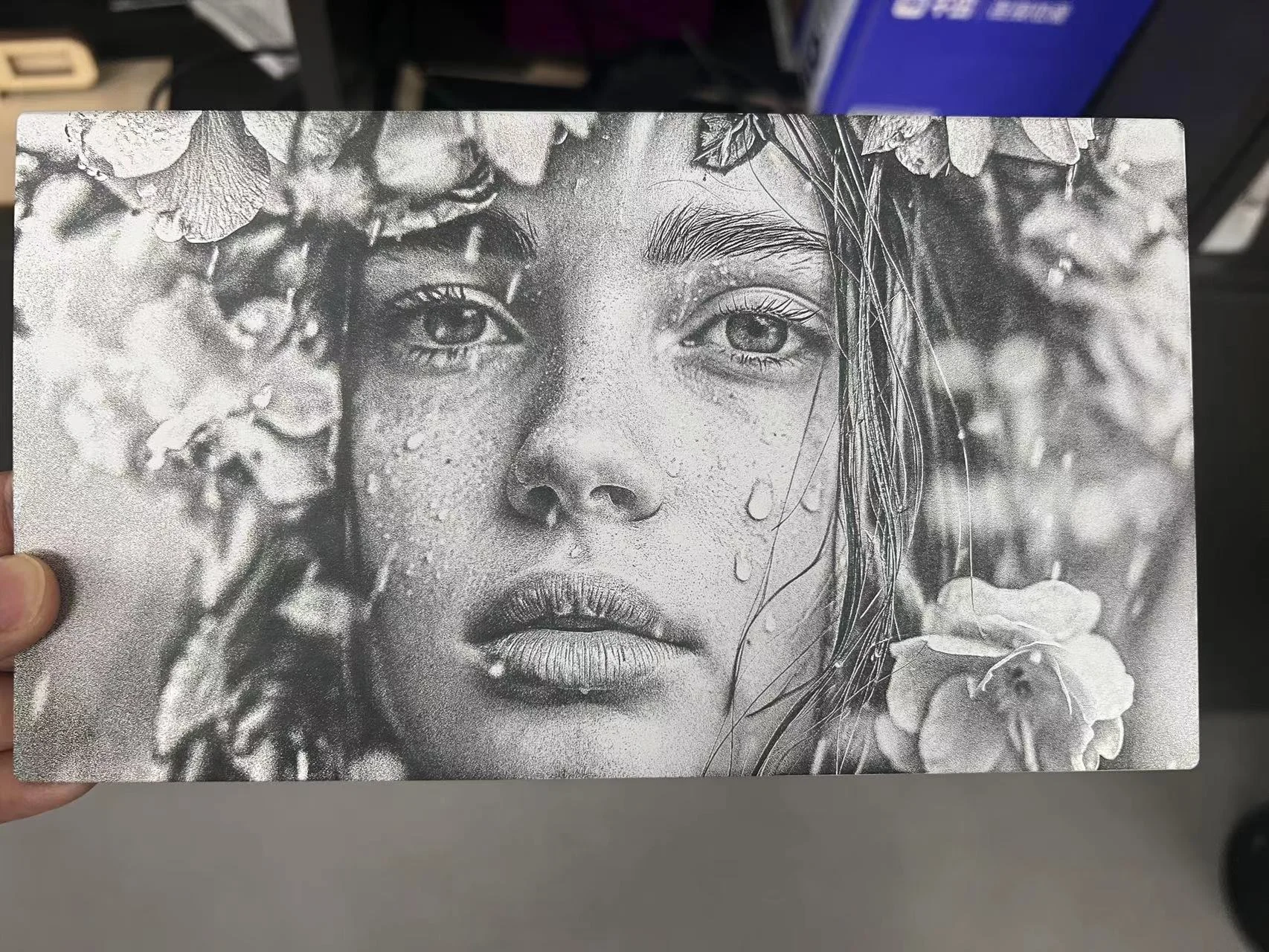 laser engraved  photo on ABS 