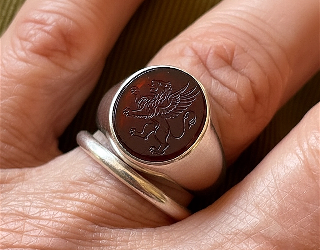 laser engraved jasper ring